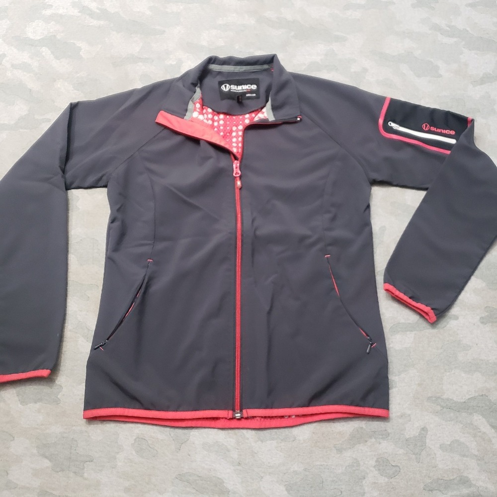 Sunice Jacket Womens Small Gray Full Zip Pockets Golf